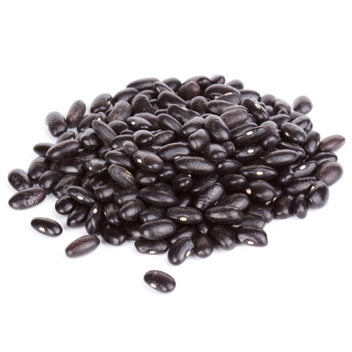 Pile of Black Beans on white background