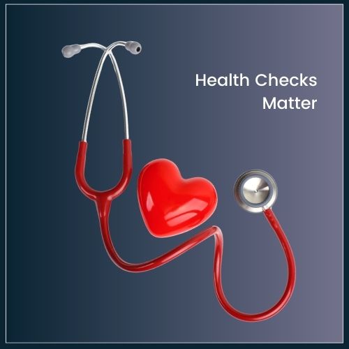 a stethoscope intertwined with a simple heart icon symbolising the importance of health checks