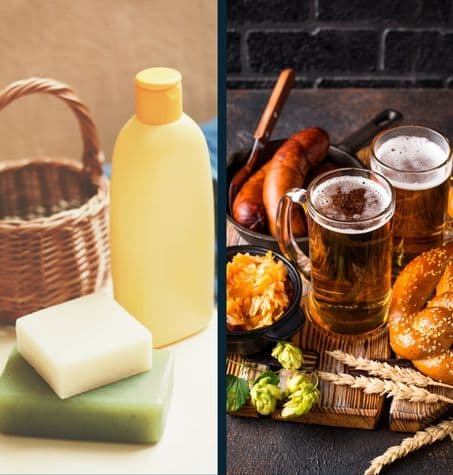 image of skin care products, household items and common foods