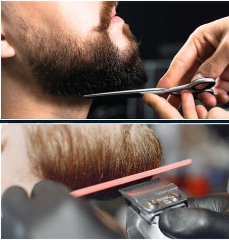 comparison of beard trim with scissors or beard trimmers
