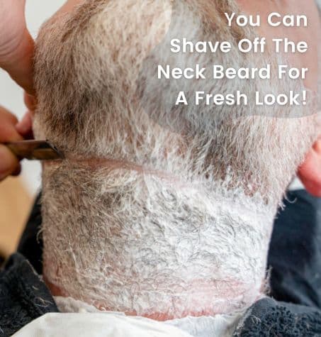 a man having his neckbeard shaved with a razor
