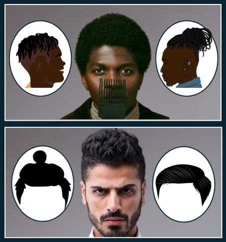 Collage of different protective hairstyles for healthy hair