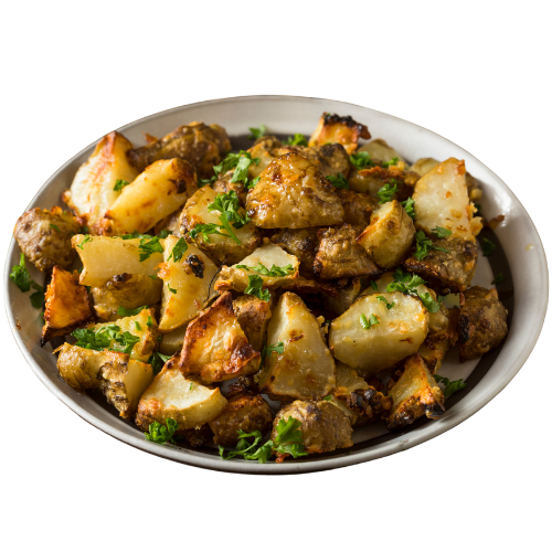 Roasted Jerusalem Artichoke with roasted garlic and fresh herbs