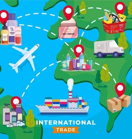 Infographic of global trade and undetected phthalates in mass produced grooming products , household products and food