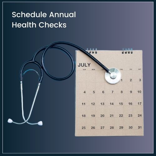 Image of Calendar with Stethoscope representing scheduled annual health checks