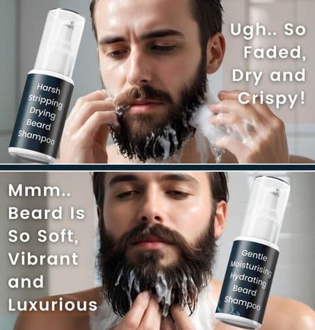 Comparing the effects of gentle beard shampoo vs. harsh shampoo on beard color preservation