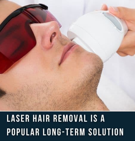 close up of young man receiving laser hair removal treatment in a therapists office