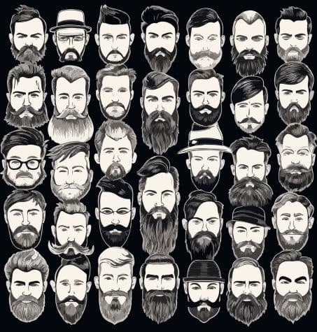 large collage of variety of beard styles