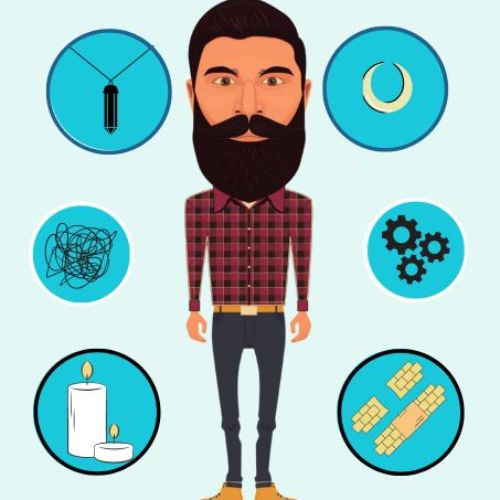 infographic of 6 different hazards to beards