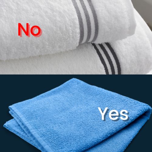 comparison image: luxury bath towel versus old used bath towel