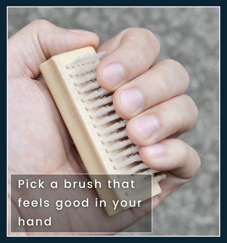 Close-up of wooden nail Brush