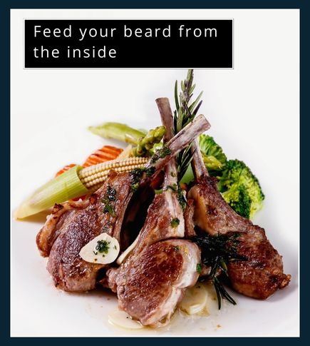 protein and biotin rich foods with water for beard health