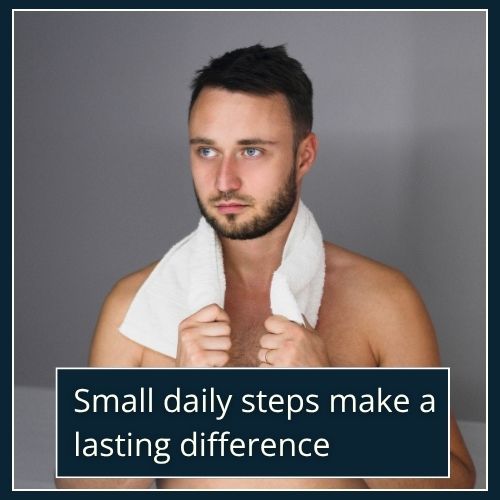 Confident man after skincare