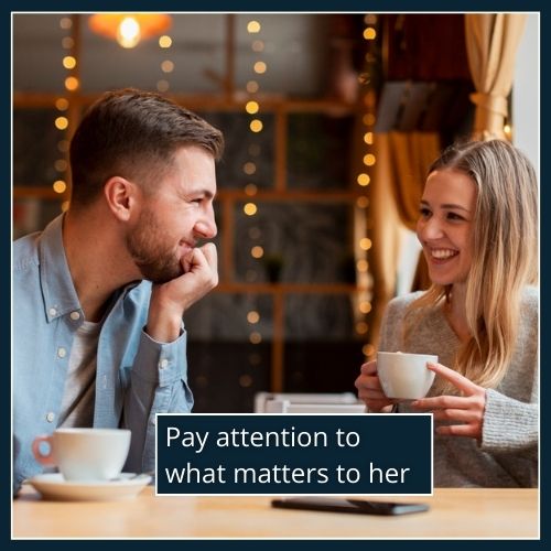 man listening with genuine interest as a woman talks