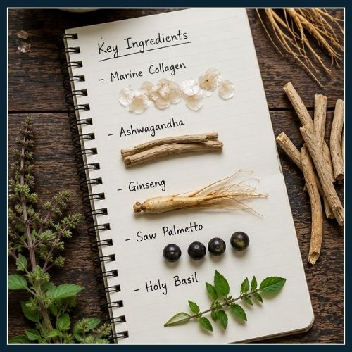 key ingredient list for hair supplements.