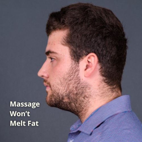 side profile of man showing double chin that is genuinely caused by fat.